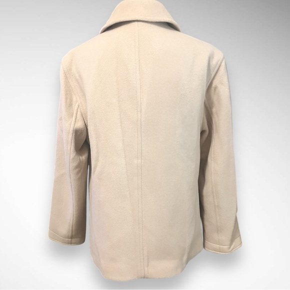 J. CREW‎ Women's Cream Double-Breasted Wool Cashmere Blend Peacoat Medium | EUC - Picture 3 of 8
